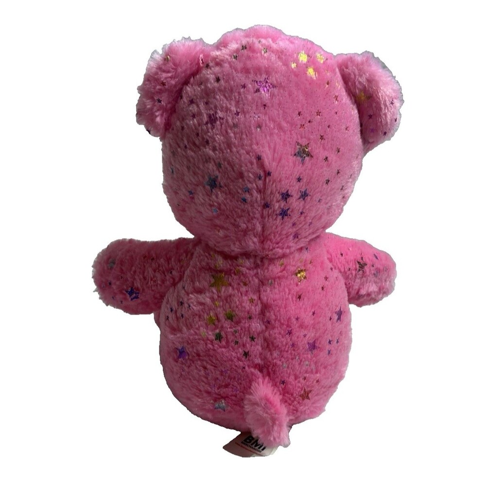 Pink Sparkly Star Bear Plush BMI Merchandise 10 Inches Tall Stuffed Animal - Picture 2 of 3